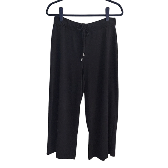 JONES NEW YORK Signature PullOn Cropped Wide Leg Black Pants - Picture 1 of 12